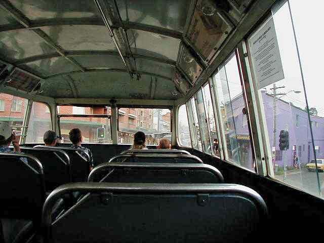 Interior top deck of Sydney Leyland Titan